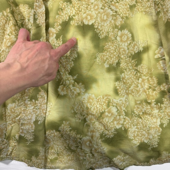 J Peterman Green Floral A Line Dress Tie Waist - Picture 7 of 8